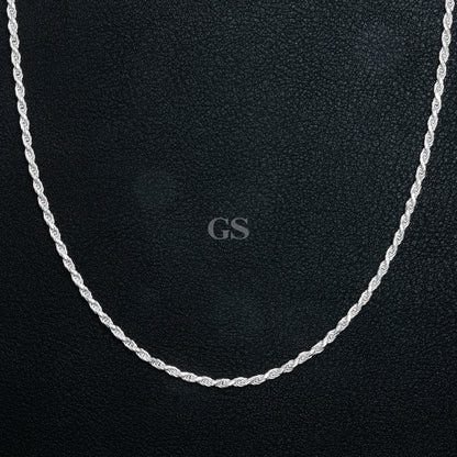 Silver 2mm Rope Necklace