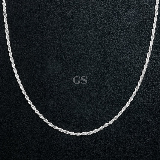 Silver 2mm Rope Necklace