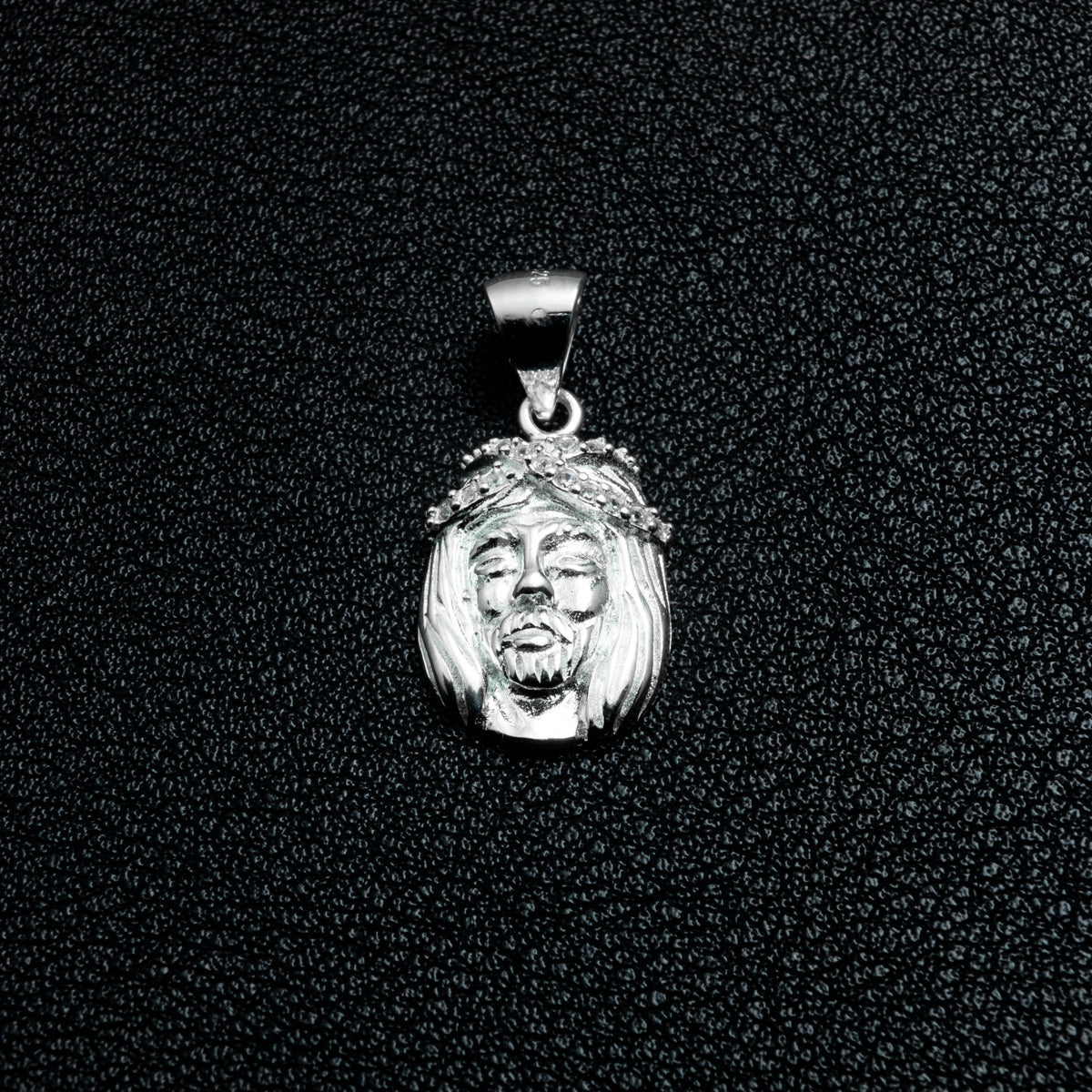 Silver Jesus Piece Necklace Set