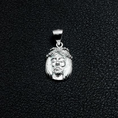 Silver Jesus Piece Necklace Set