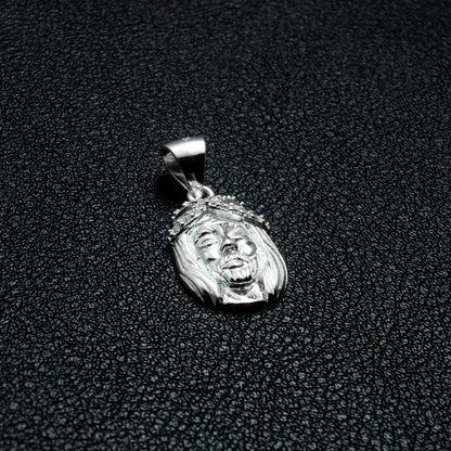 Silver Jesus Piece Necklace Set