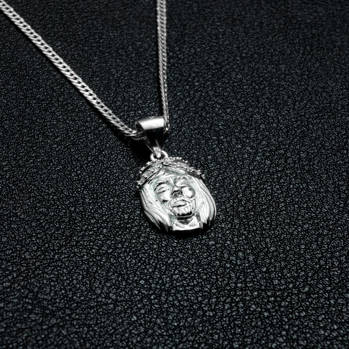 Silver Jesus Piece Necklace Set