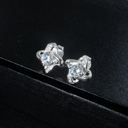 Silver Y2K Star Stud
