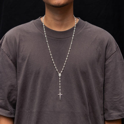 Silver Rosary Necklace