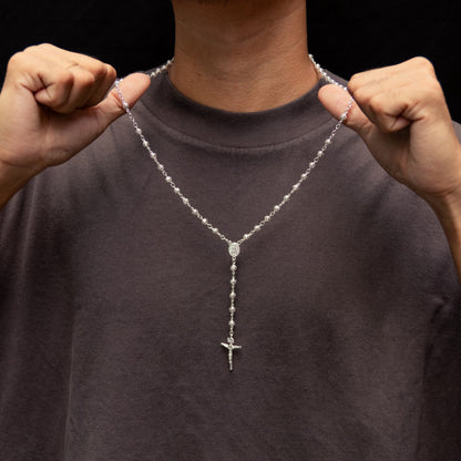 Silver Rosary Necklace