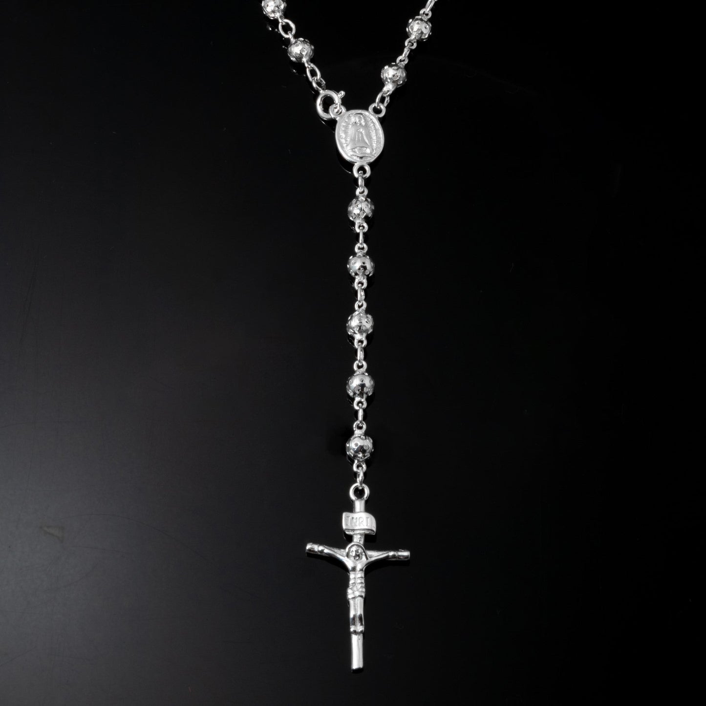 Silver Rosary Necklace