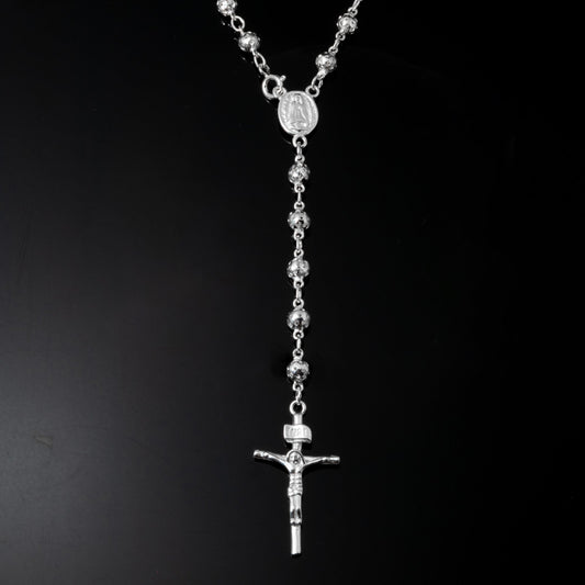 Silver Rosary Necklace