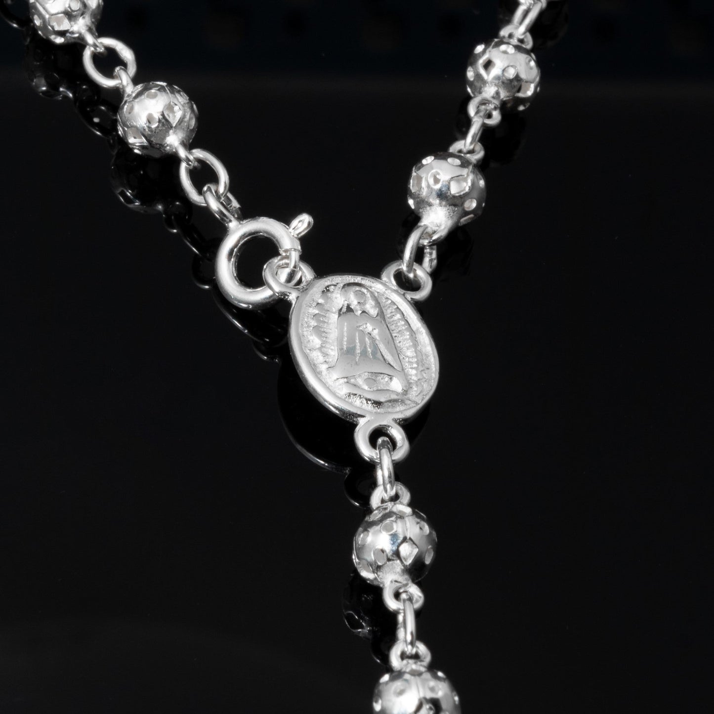 Silver Rosary Necklace