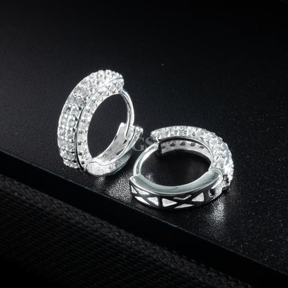 Silver Iced II Hoop
