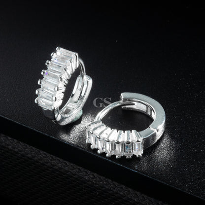 Silver Iced IV Hoop