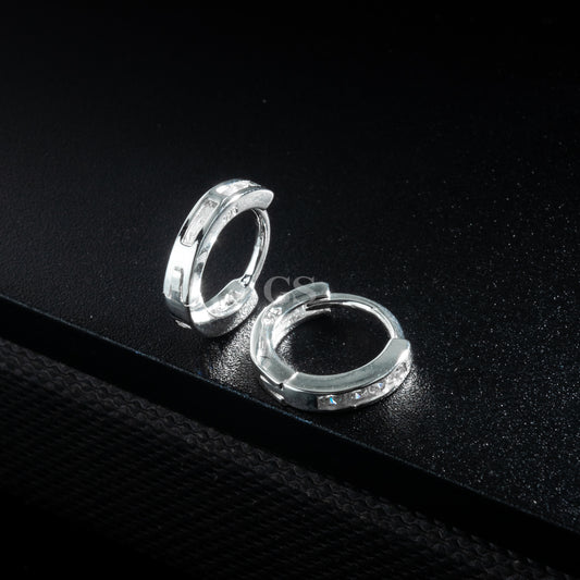 Silver Mini Iced Hoop