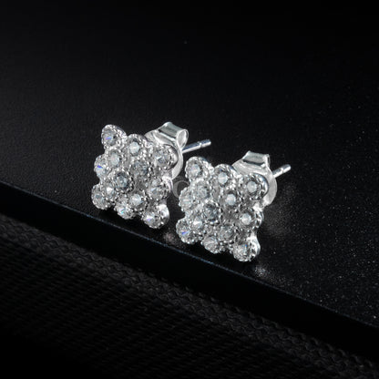 Silver Iced Out II Stud