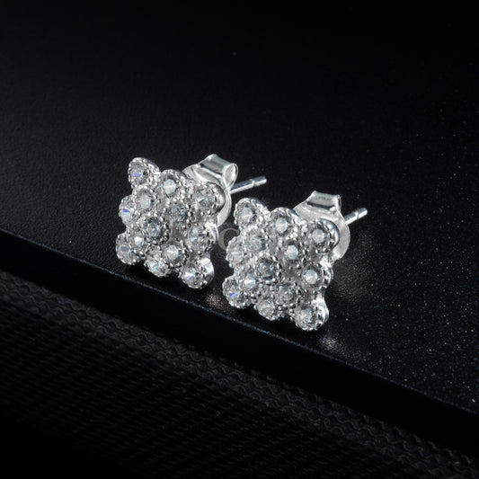 Silver Iced Out II Stud