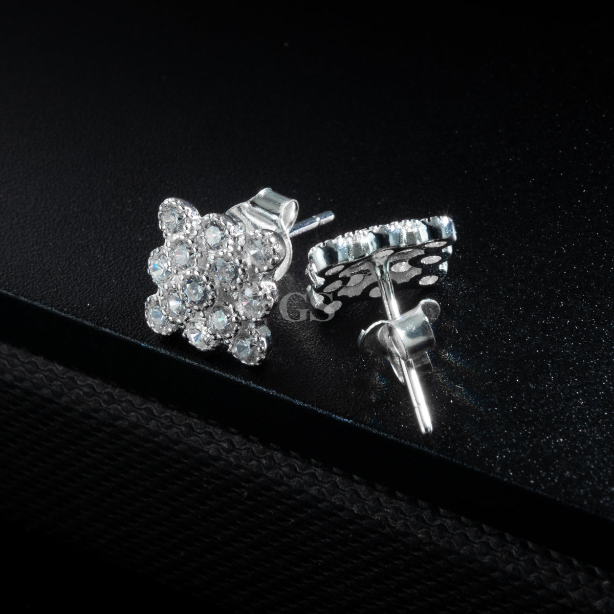 Silver Iced Out II Stud