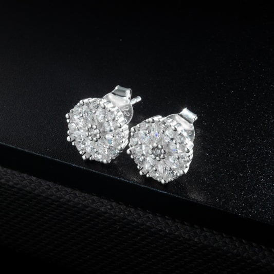 Silver Iced Cap Stud