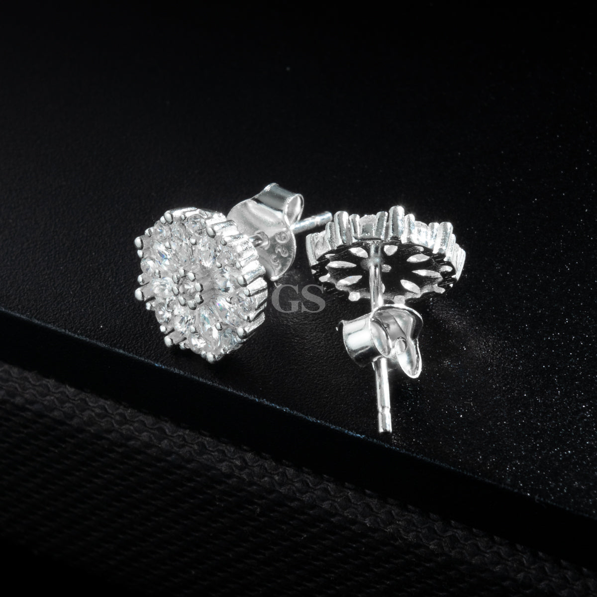 Silver Iced Cap Stud