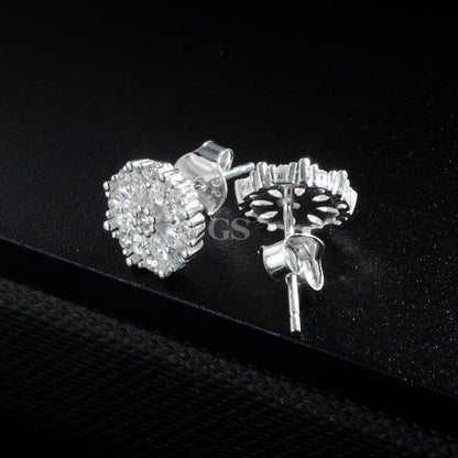 Silver Iced Cap Stud