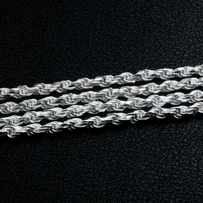 Silver 4mm Rope Necklace