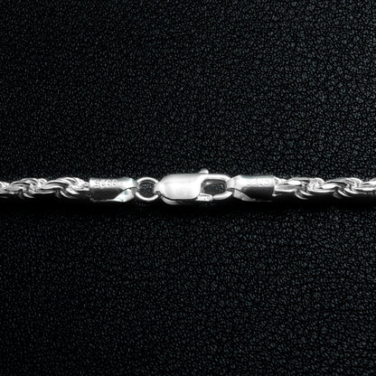 Silver 4mm Rope Necklace