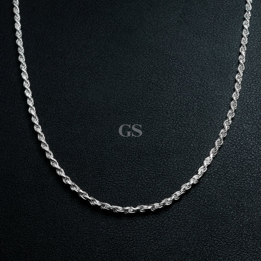 Silver 4mm Rope Necklace