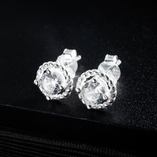 Silver Iced Sailor Stud