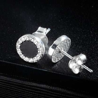 Silver Black Onyx Stud