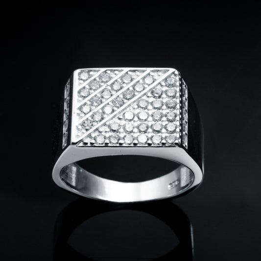 Silver Iced Out Ring