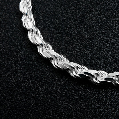 Silver 4mm Rope Bracelet