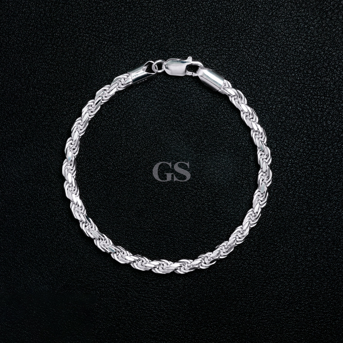 Silver 4mm Rope Bracelet