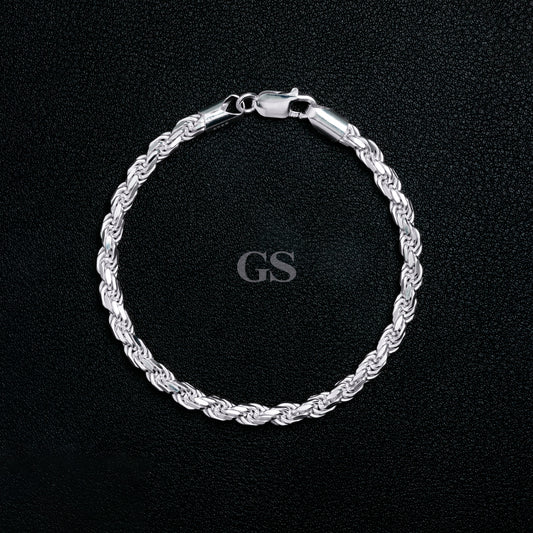 Silver 4mm Rope Bracelet