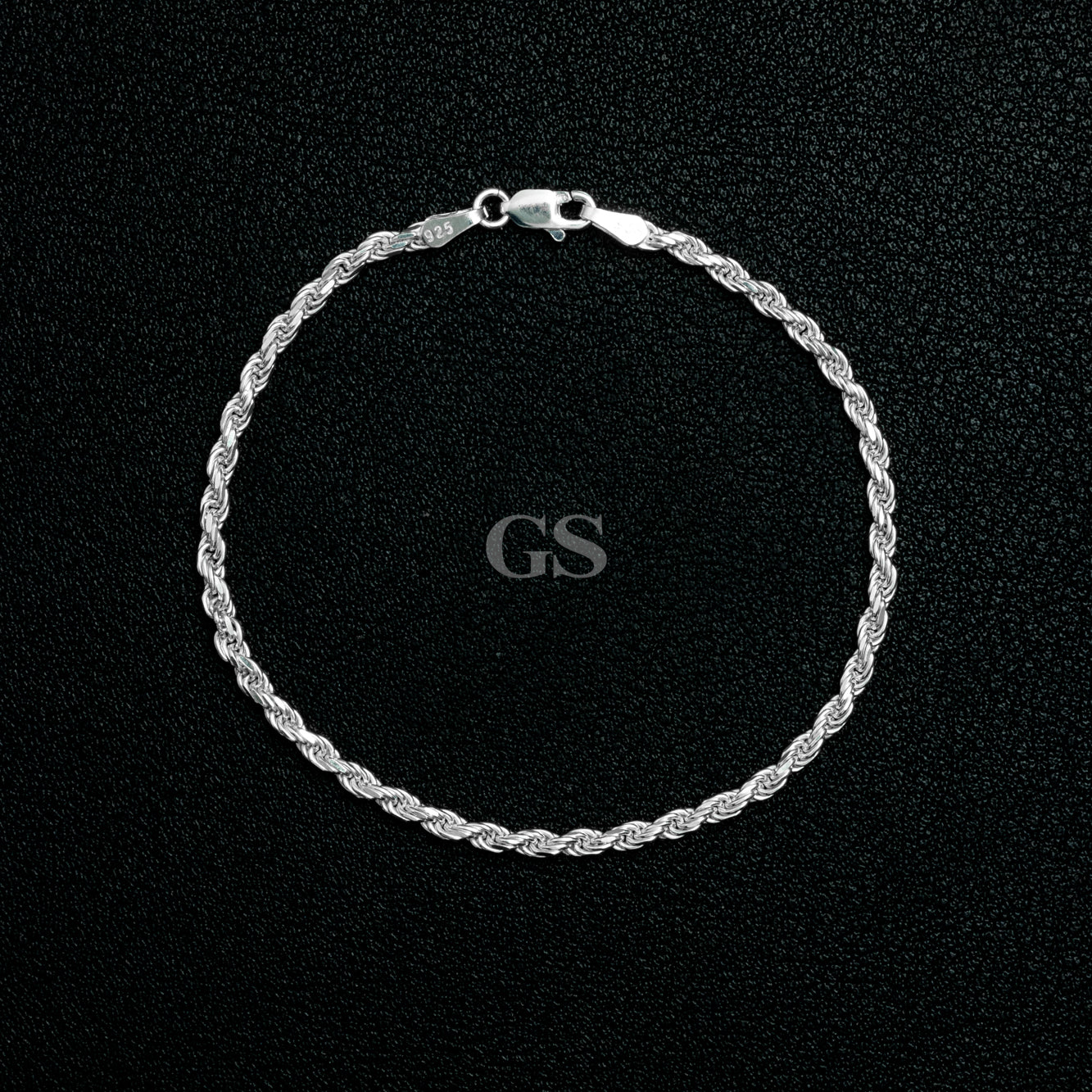 Silver 2mm Rope Bracelet