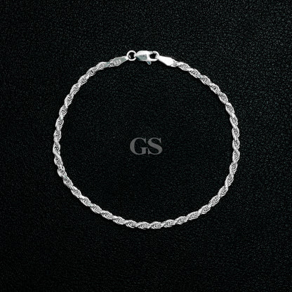 Silver 2mm Rope Bracelet