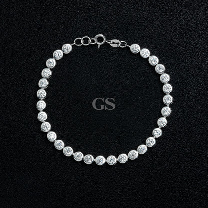 Silver Round Tennis Bracelet