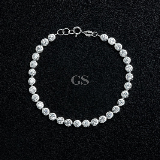 Silver Round Tennis Bracelet