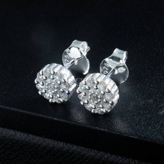 Silver Mini Iced Cap Stud
