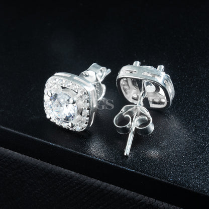 Silver Cube Frame Stud