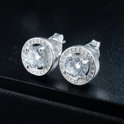 Silver Round Frame Stud