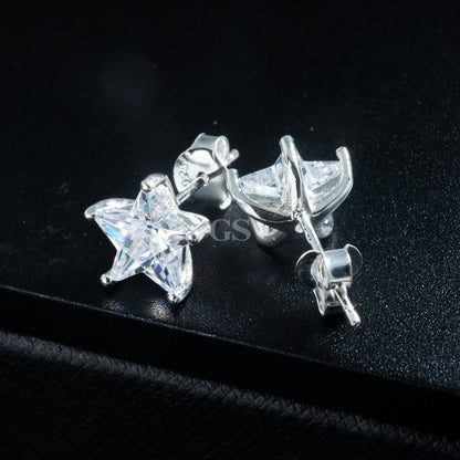 Silver Iced Star Stud