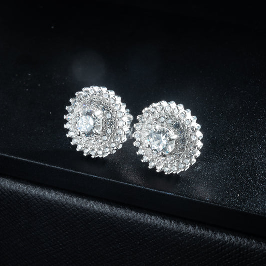 Silver Glacier Round Stud