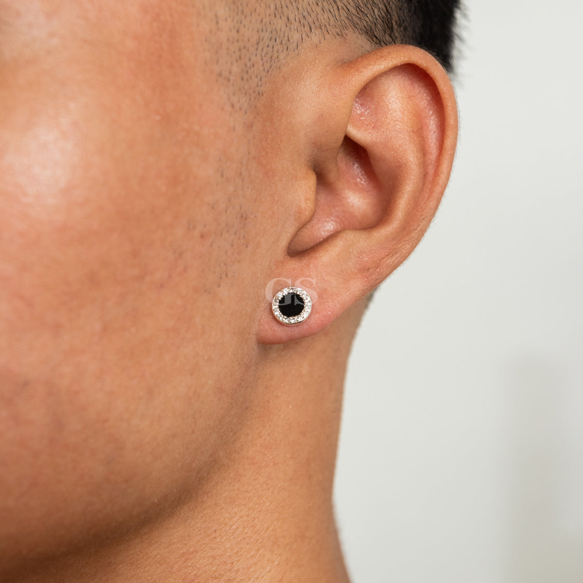 Silver Black Onyx Stud
