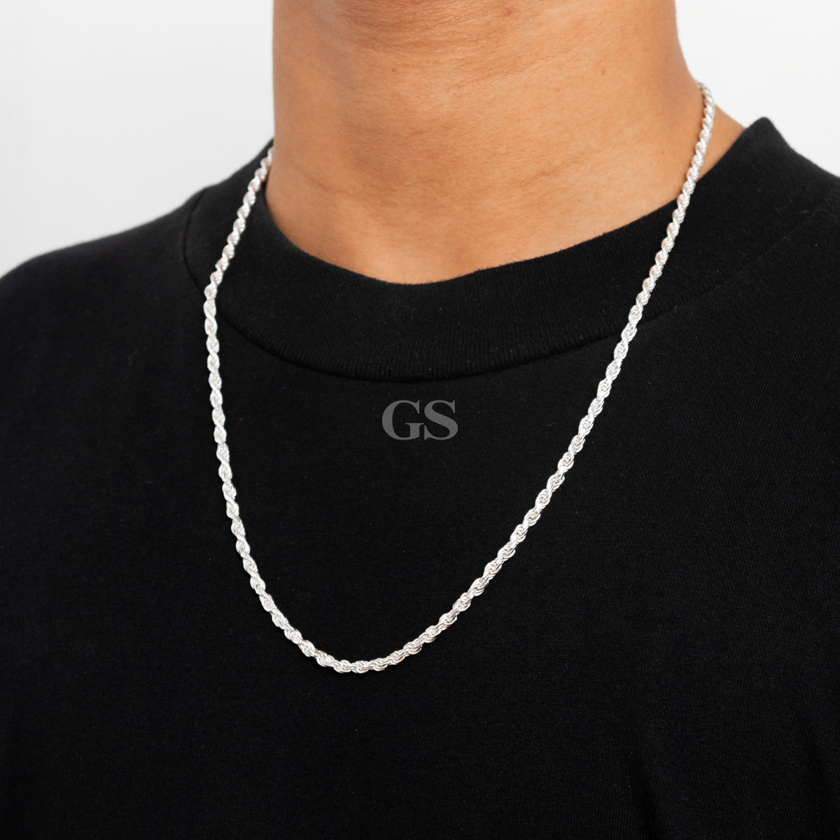 Silver 4mm Rope Necklace