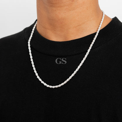 Silver 4mm Rope Necklace
