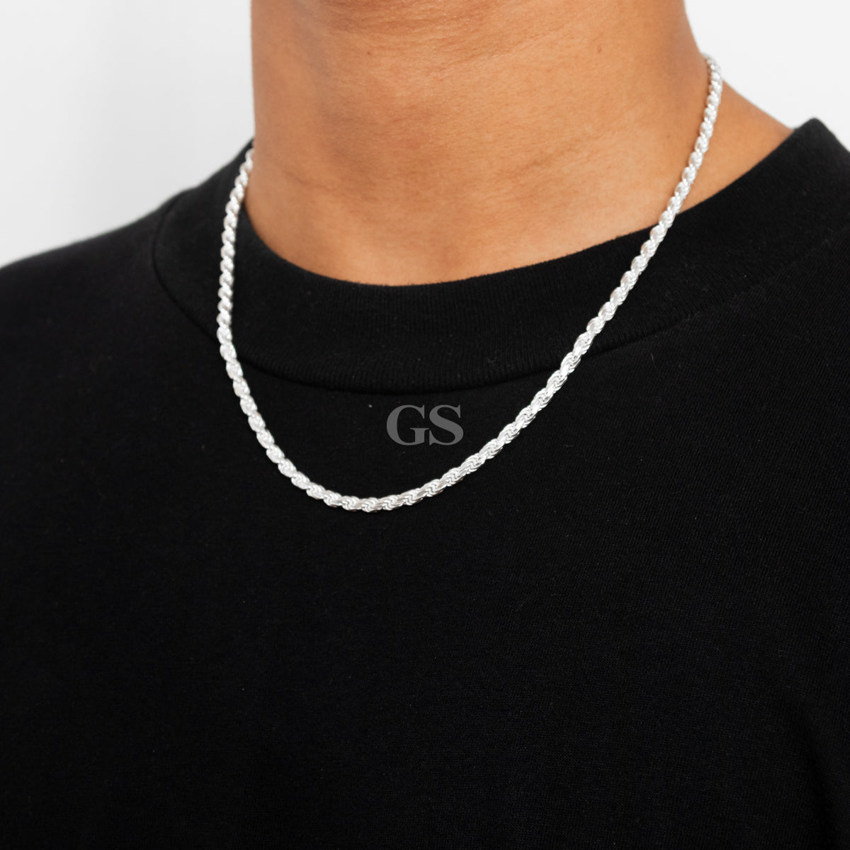 Silver 4mm Rope Necklace
