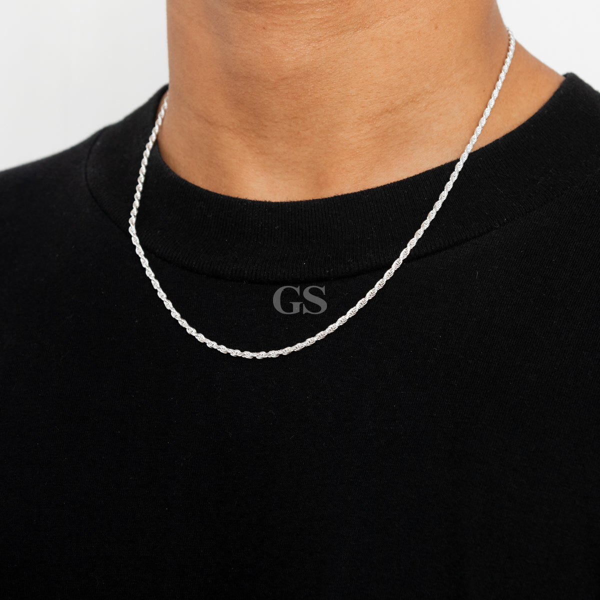 Silver 2mm Rope Necklace