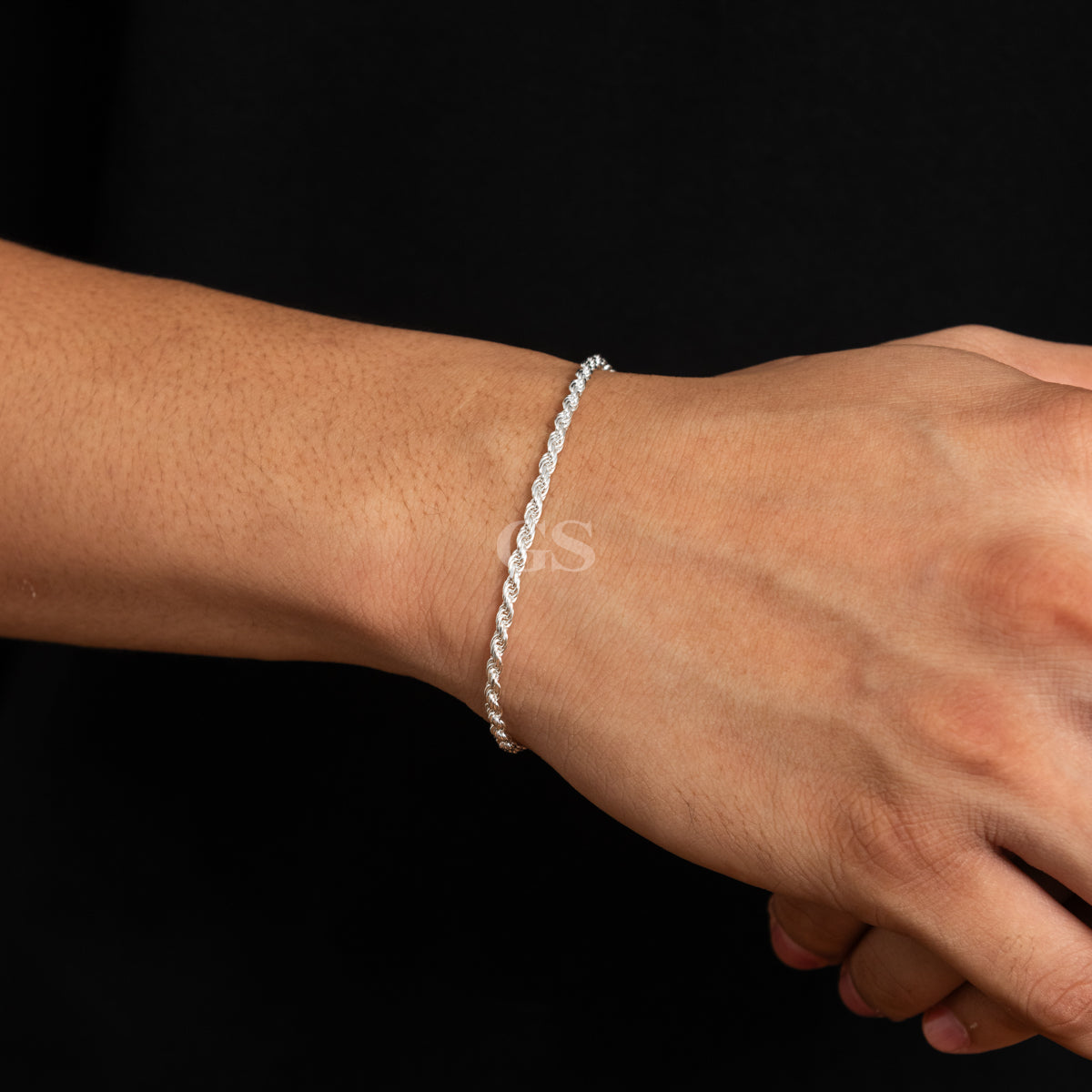 Silver 2mm Rope Bracelet
