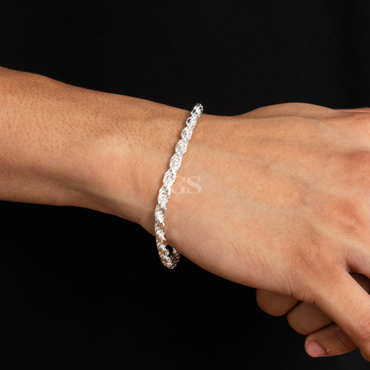 Silver 4mm Rope Bracelet