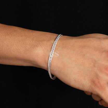 Silver 4mm Cuban Bracelet