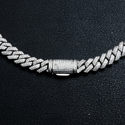 Moissanite Silver Iced Monaco Necklace